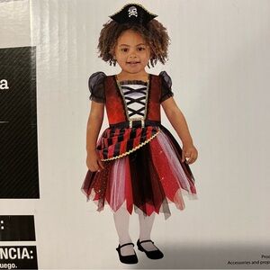 Pirate Halloween Baby Girls Costume Size 6-12 Months Dress & Headband NEW